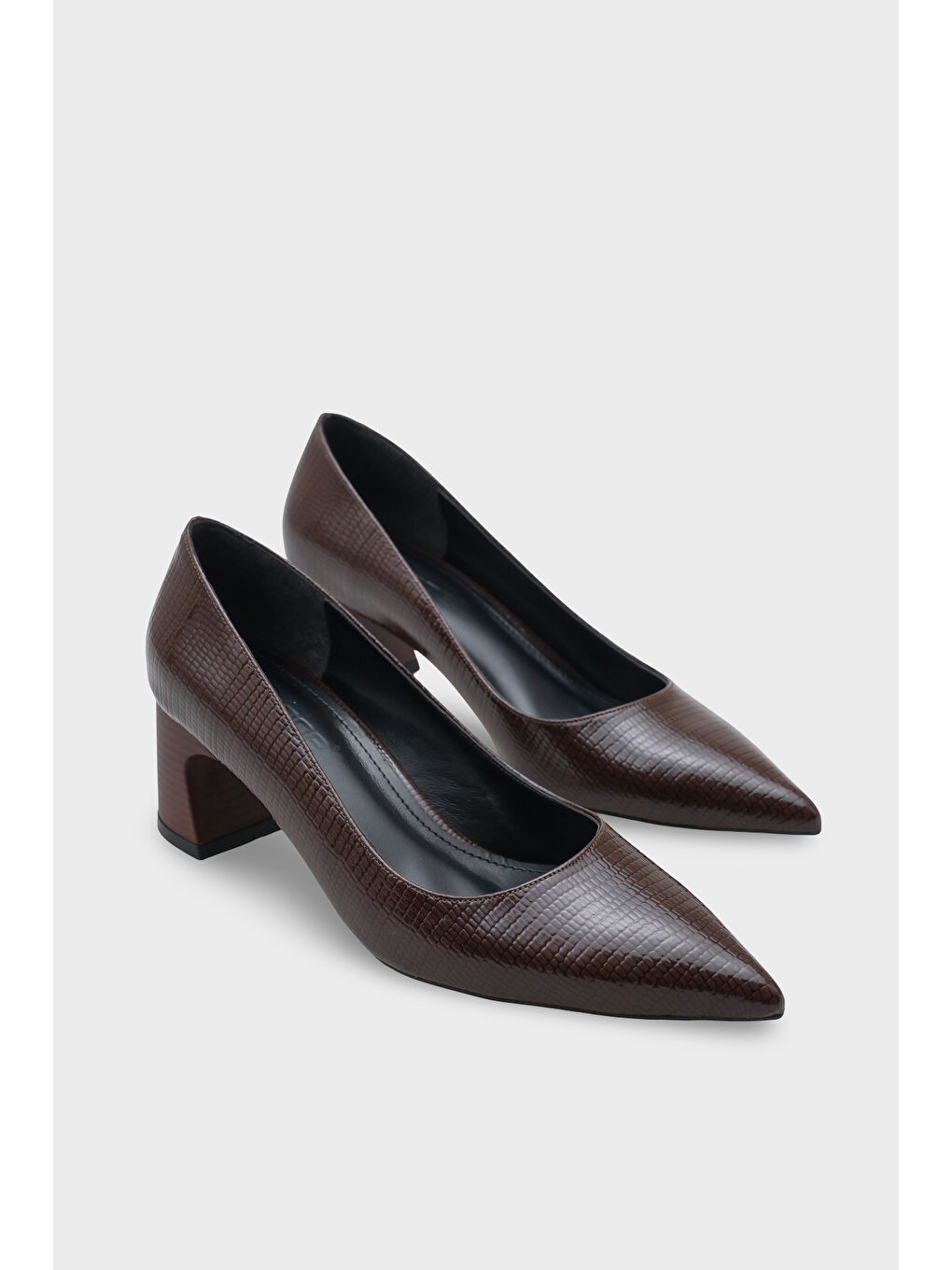 Kahverengi Krysta Kalın Orta Topuklu Kadın Günlük Ayakkabı-1