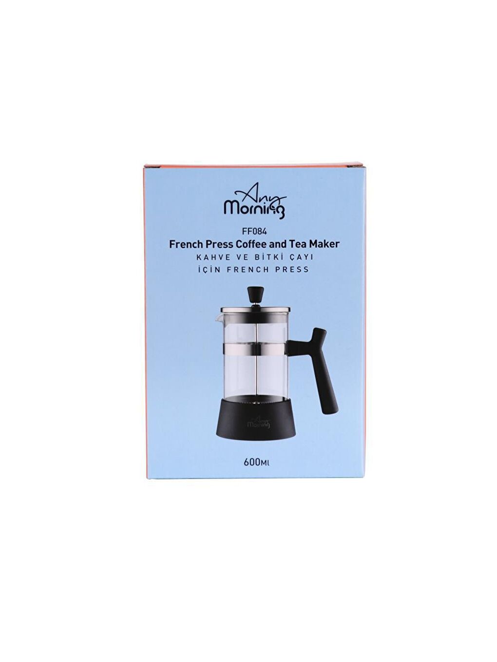 Any Morning Siyah FF084 Kahve ve Bitki Çayı için French Press 600 ML - 3