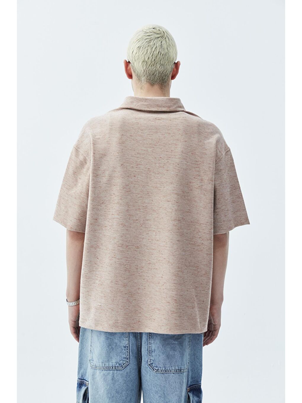 Kahverengi Oversize Keten Gömlek Kahve-2