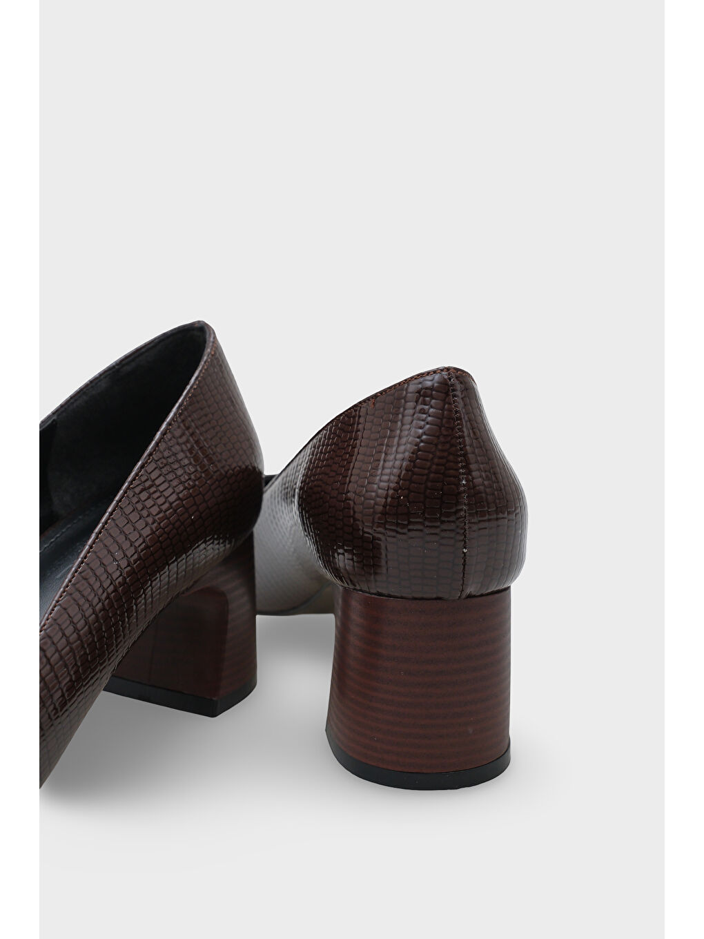 Kahverengi Krysta Kalın Orta Topuklu Kadın Günlük Ayakkabı-3