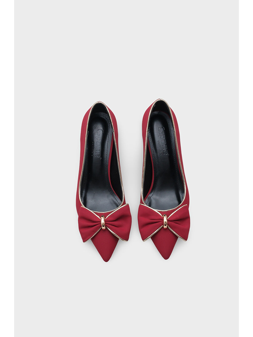 Kırmızı Marigold Metal Orta Boy Topuklu Fiyonklu Saten Kadın Ayakkabı-5