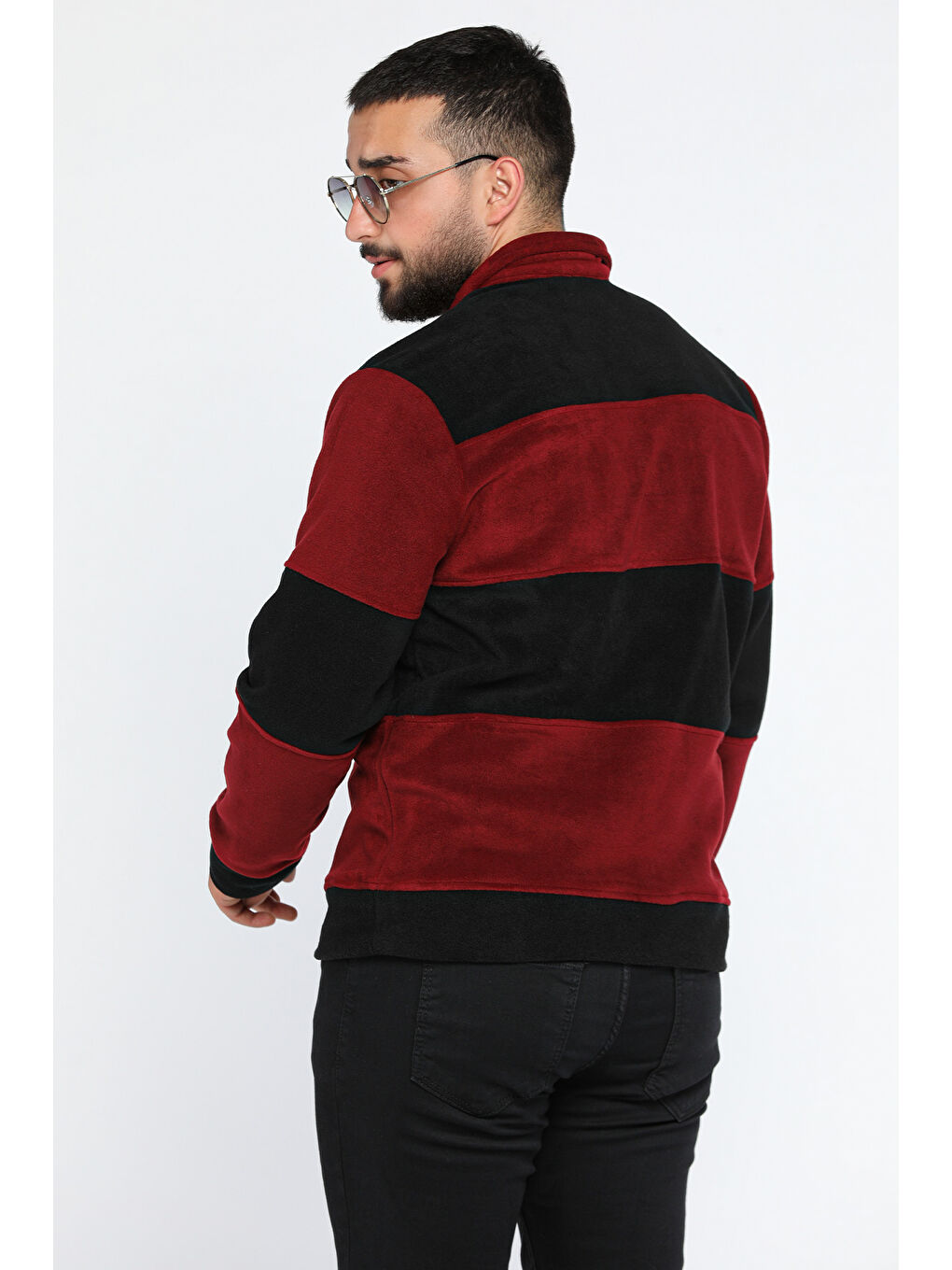 Mishar İtalia Bordo Polo Yaka Yarım Fermuarlı Polar Erkek Sweatshirt - 2