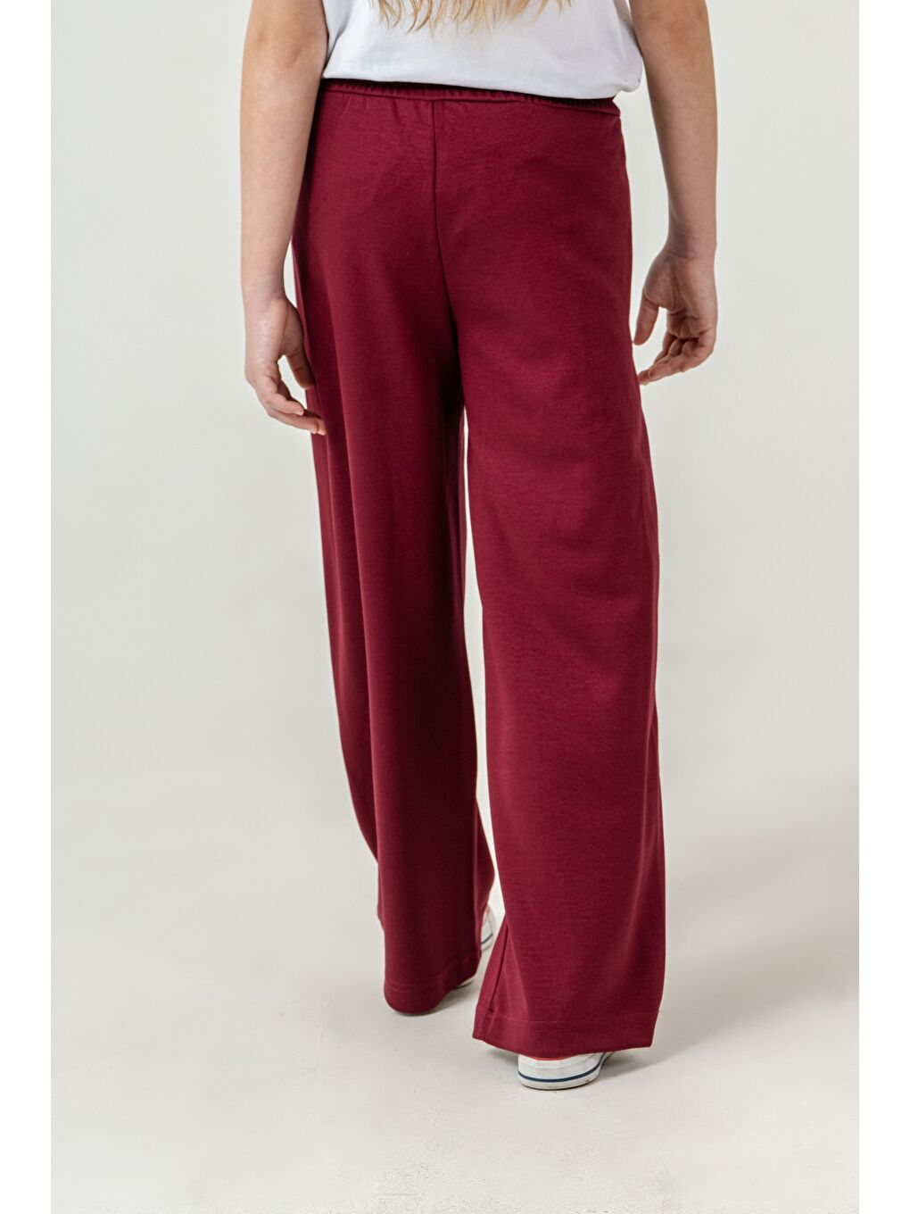 Bordo Ön Pileli Kız Çocuk Eşofman Altı-5