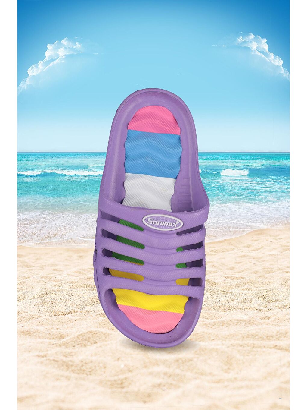 Mor D8007 Çocuk Masajlı Taban Banyo Bahçe Havuz Terliği-1