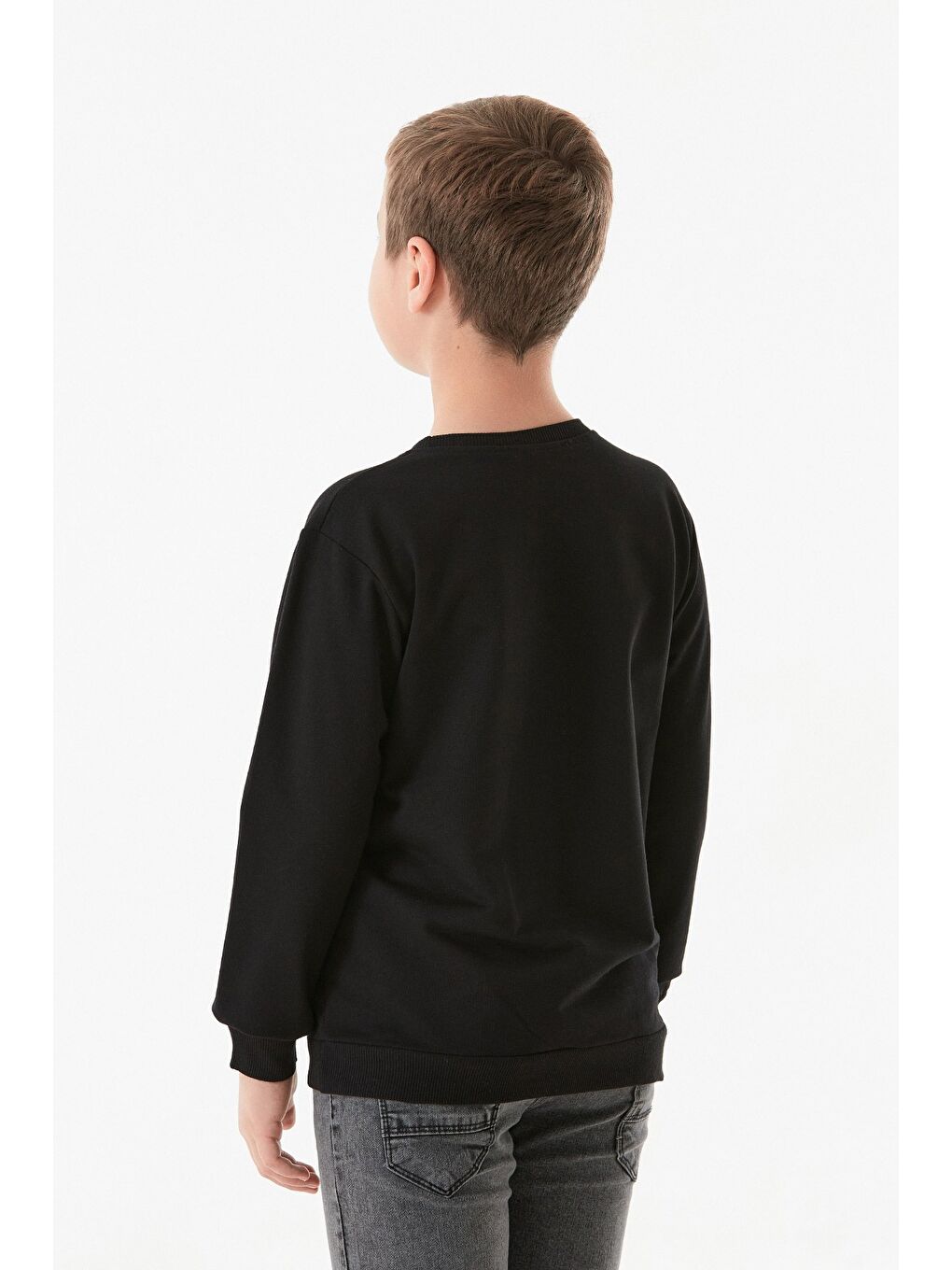 Siyah Freestyle Baskılı Bisiklet Yaka Erkek Çocuk Sweatshirt-3