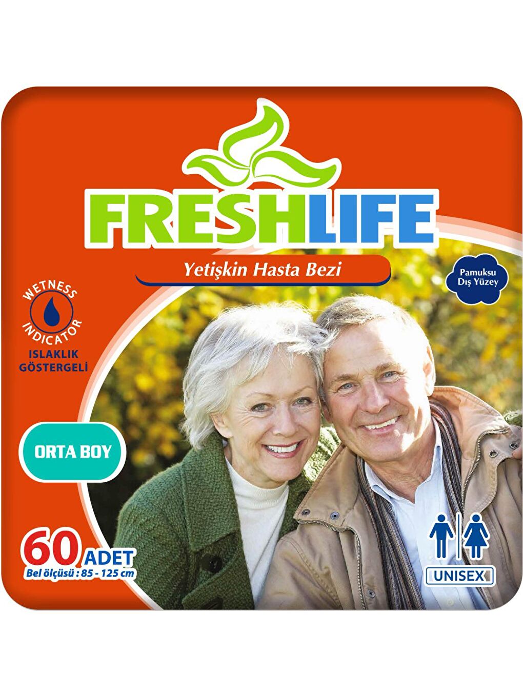 FRESHLIFE Renksiz 2'li  Medium Yetişkin Hasta Bezi 30x2 (60 Adet)