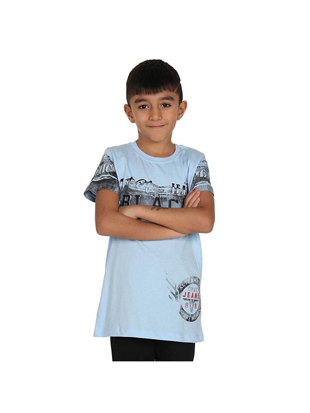 Toontoykids Mavi Erkek Çocuk T-Shirt Black Baskılı