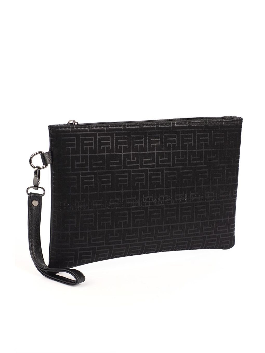 Capone Outfitters Siyah Saten Labirent Desenli Paris Kadın Clutch Çanta