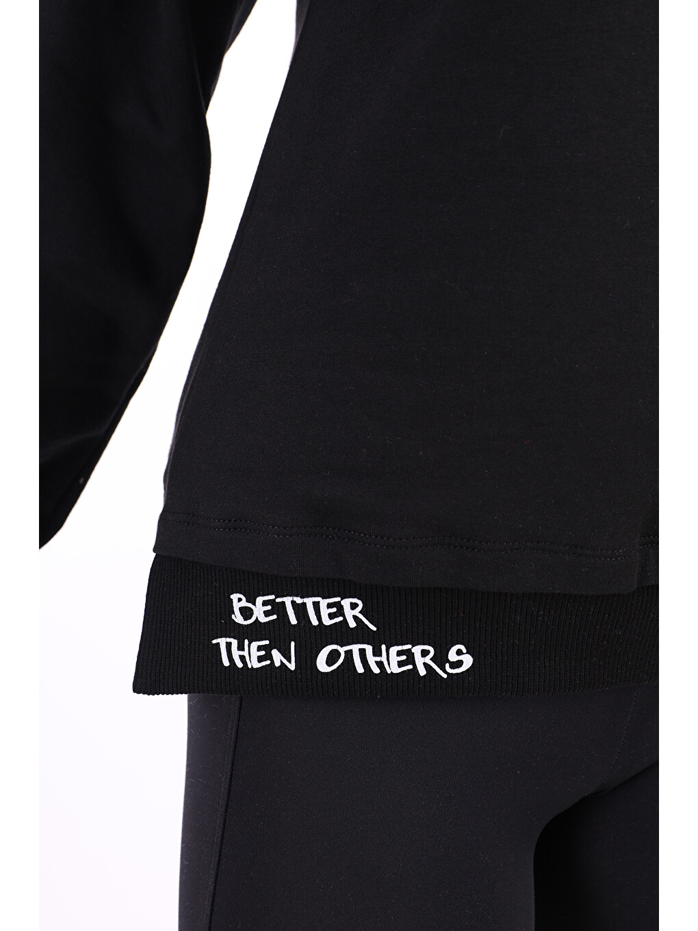 Siyah Kız Çocuk Baskılı Sweatshirt-2
