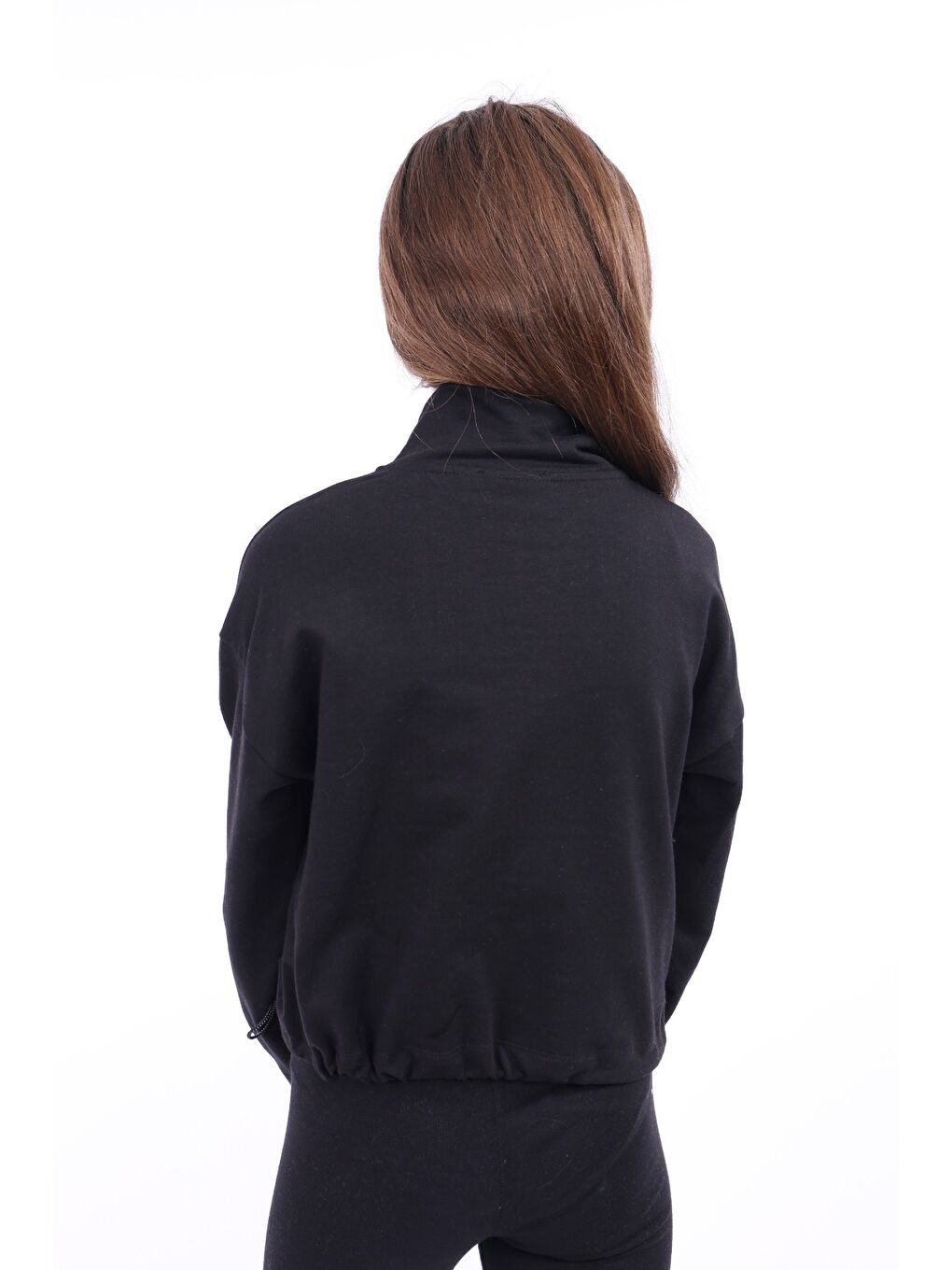 Siyah Kız Çocuk Baskılı Sweatshirt-1