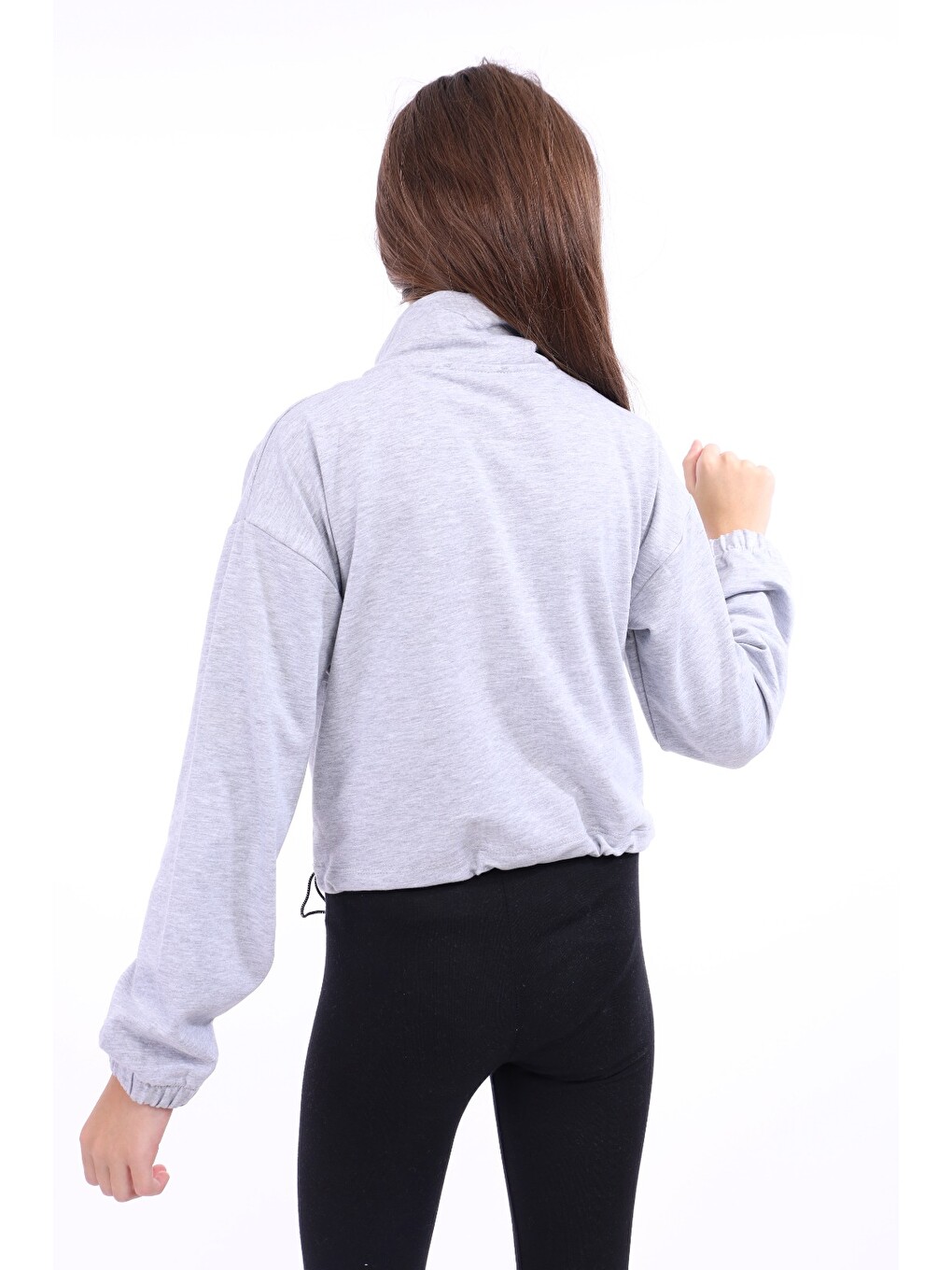 Gri Kız Çocuk Baskılı Sweatshirt-2