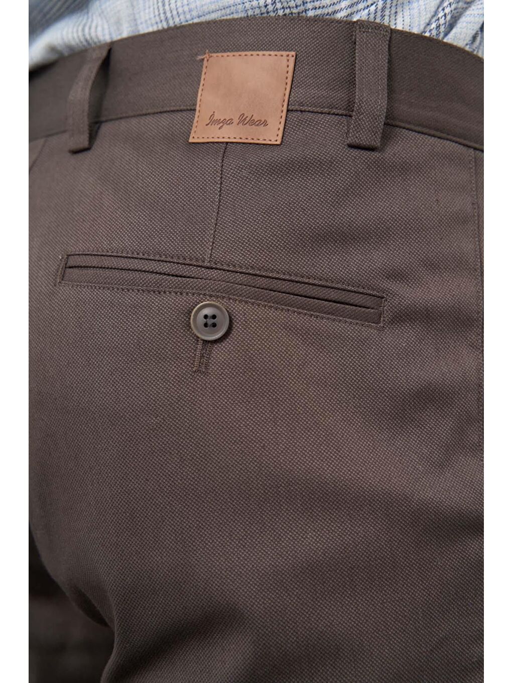 Kahverengi Koyu Camel Pamuklu Yandan Cepli Casual Slim Fit Chino Pantolon 1003245163-3