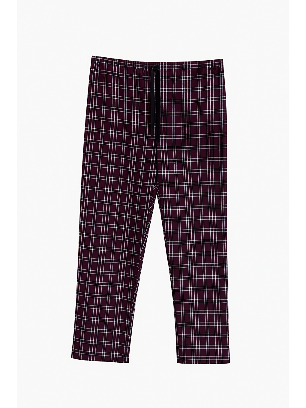 Bordo Erkek Ekose %100 Pamuk Yüksek Kalite Rahat  Büyük Beden Pijama Altı