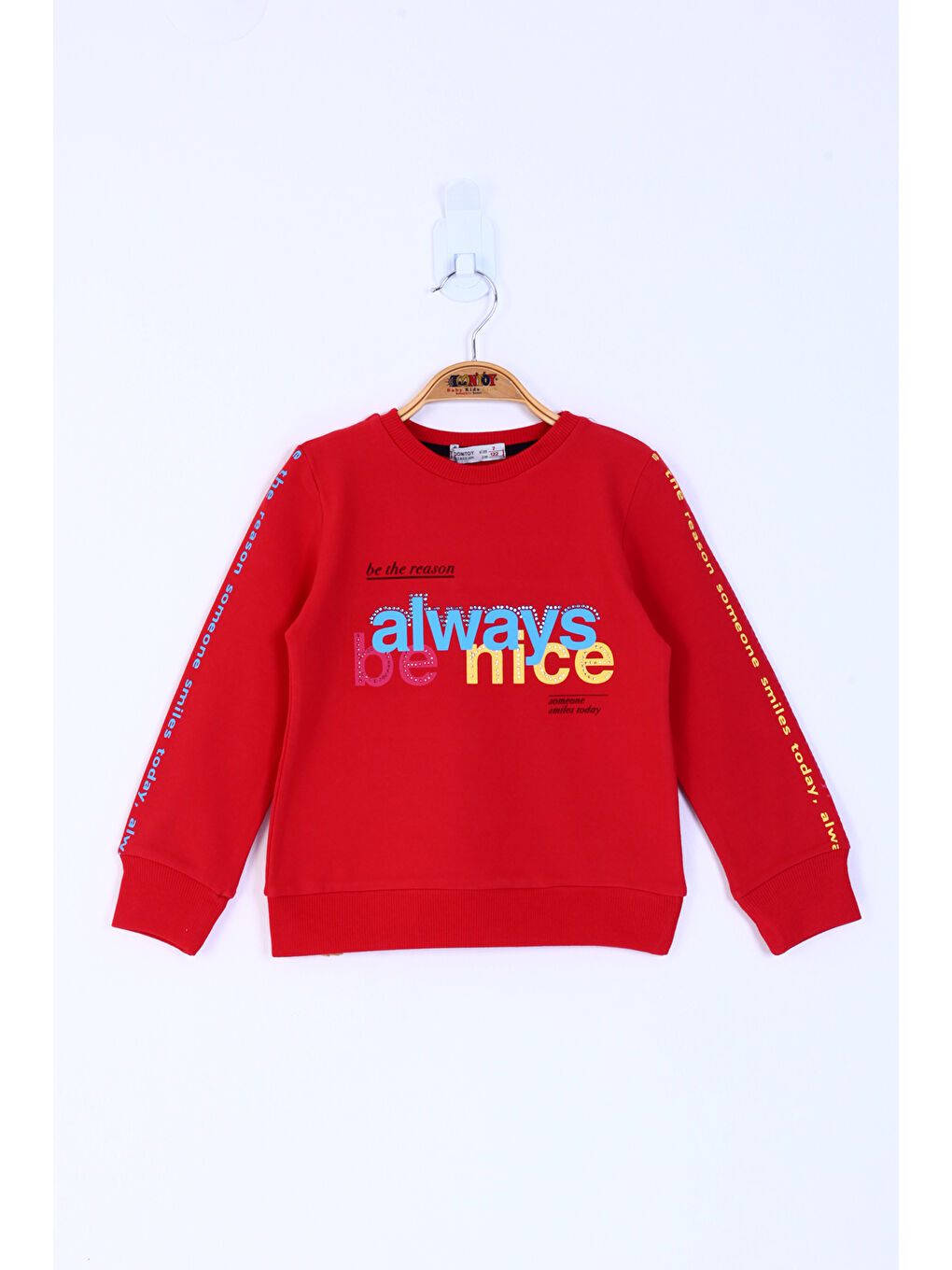 Toontoykids Kırmızı Kız Çocuk Always Baskılı Sweatshirt