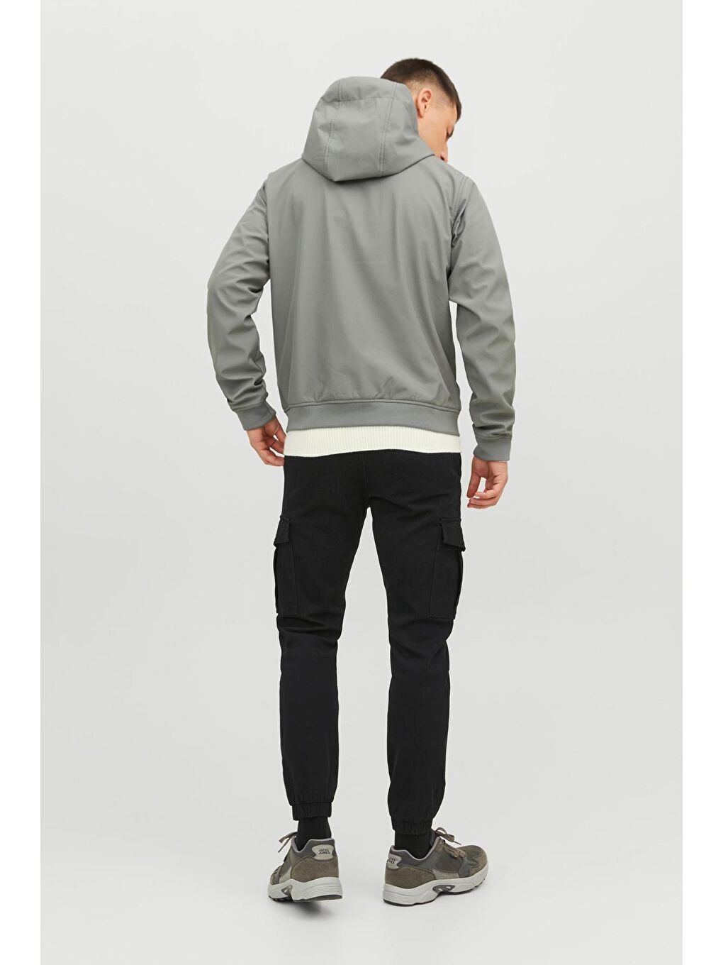 Jack & Jones Gri Jjebasıic Suya Dayanıklı Kapüşonlu Regular Fit Erkek Ceket 12236300 - 2