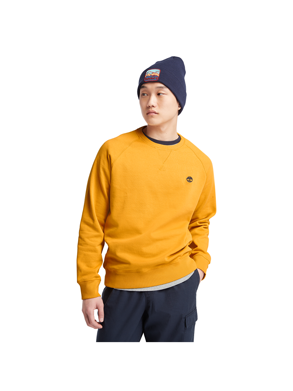 Timberland Sarı Brushed Back Erkek Sarı Yuvarlak Yaka Sweatshirt - 2