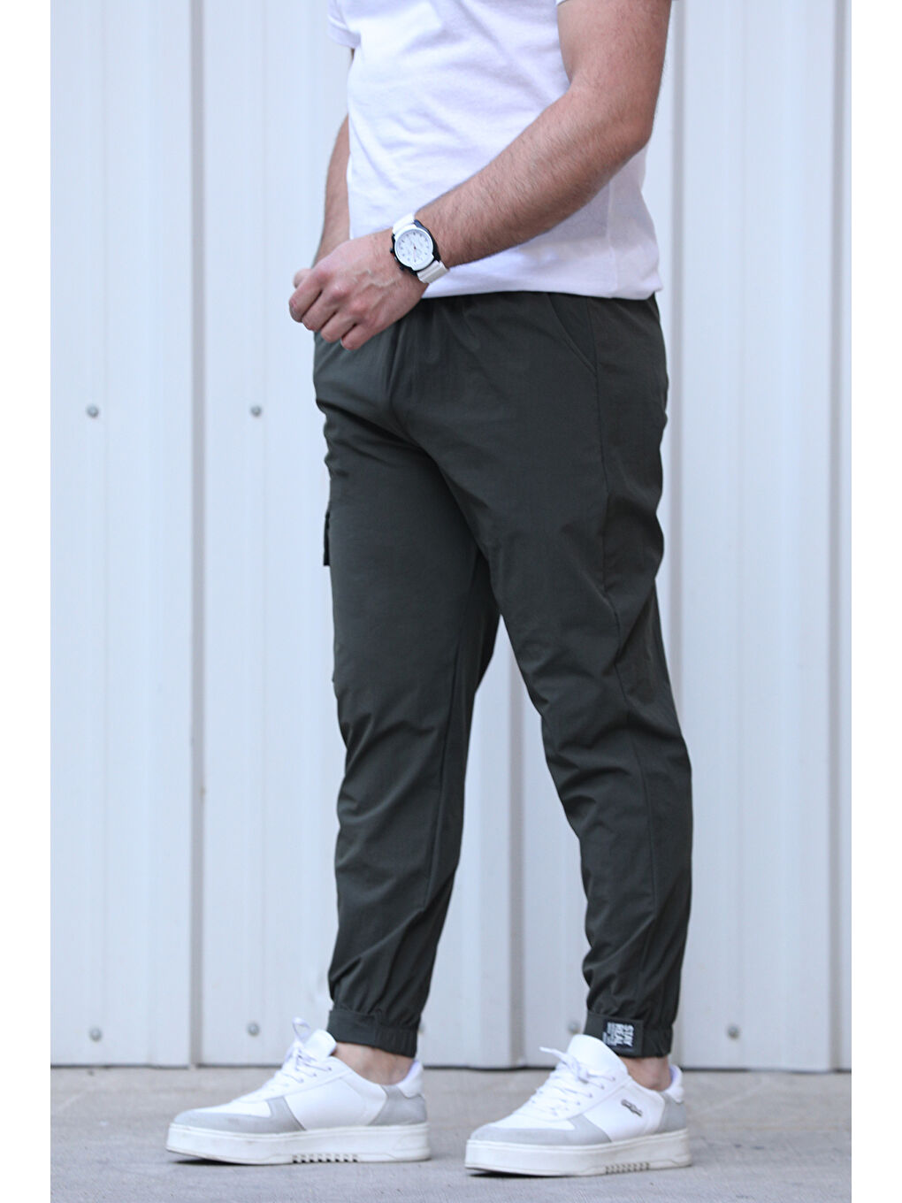 Mishar İtalia Haki Kargo Cepli Paraşüt Slim Fit Jogger Pantolon