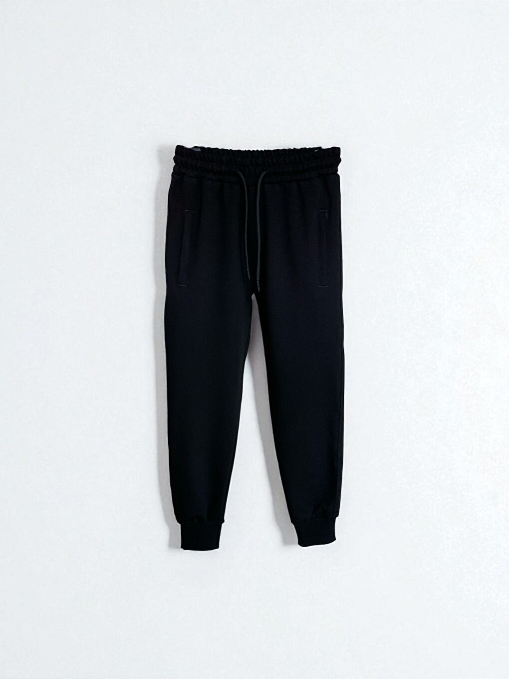 Siyah Erkek Çocuk Pamuklu Fermuarlı Cepli Manşetli Yüksek Kalite Eşofman Altı