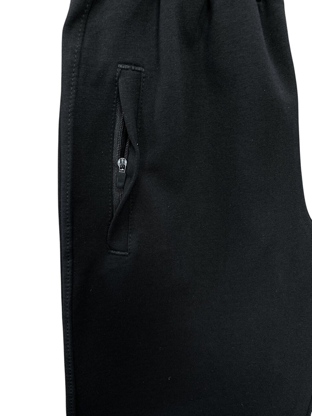 Siyah Erkek Çocuk Pamuklu Fermuarlı Cepli Manşetli Yüksek Kalite Eşofman Altı-1