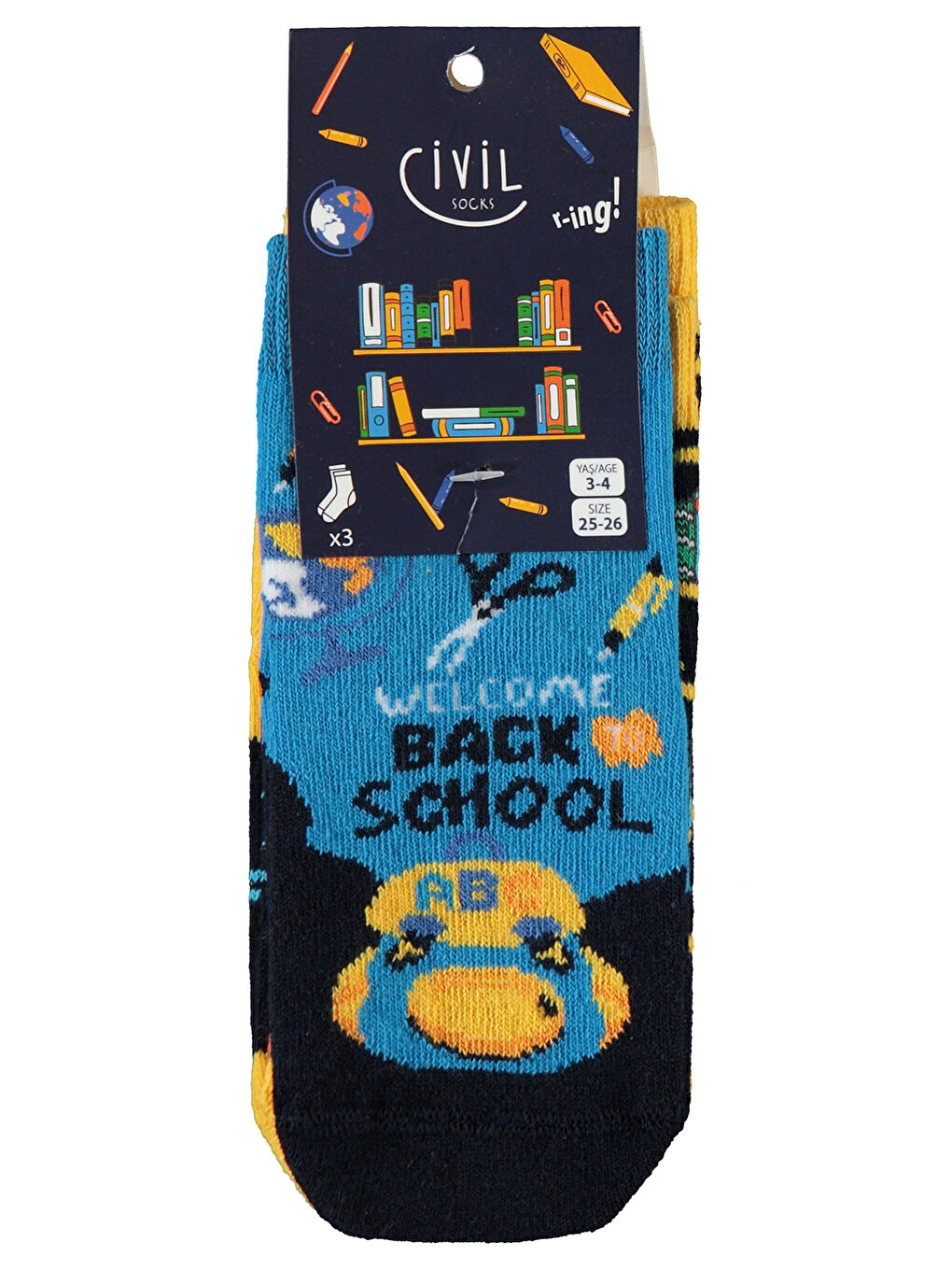 Civil Sarı Socks Erkek Çocuk Çorap 3-11 Yaş Sarı - 5