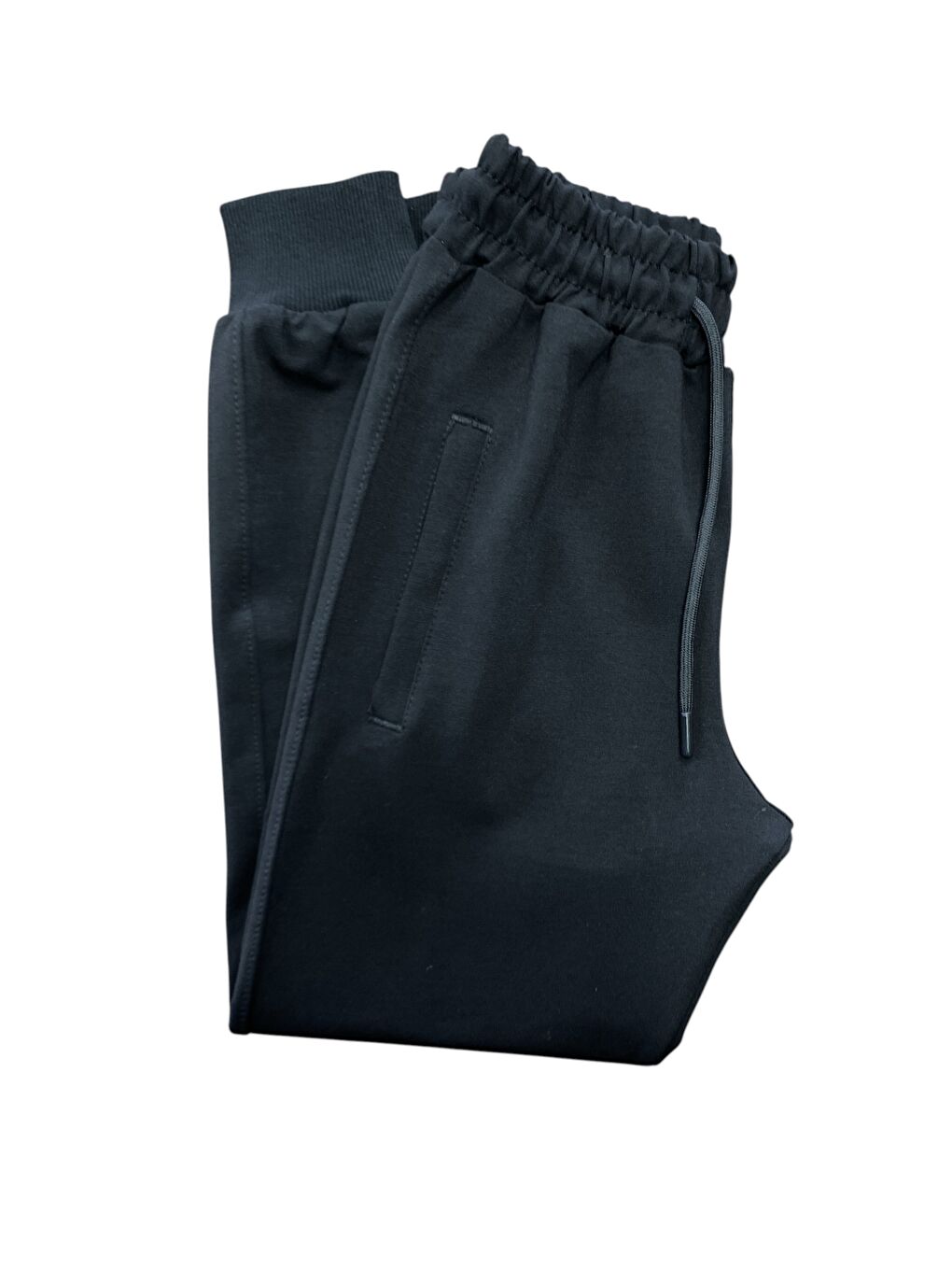 Siyah Erkek Çocuk Pamuklu Fermuarlı Cepli Manşetli Yüksek Kalite Eşofman Altı-2