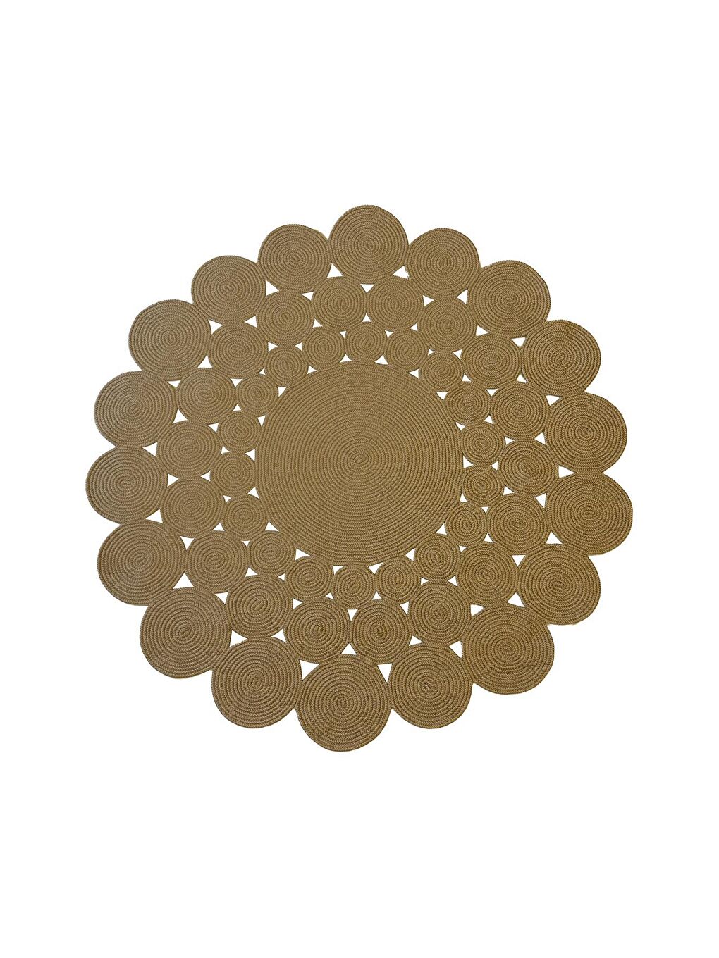 Bej Natural Jüt Halı El Dokuma Hasır Yolluk Bohem Jüt Kilim HMFJUT302 140 x 140 cm