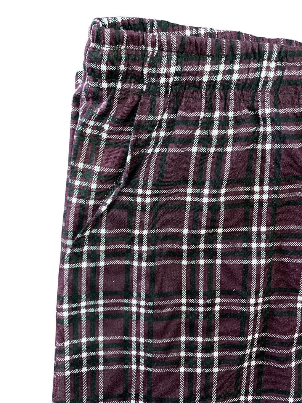 Bordo Erkek Ekose %100 Pamuk Yüksek Kalite Rahat  Büyük Beden Pijama Altı-3