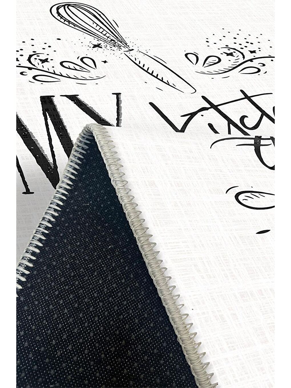 Beyaz Premium Kalite, Pamuk ve Kaydırmaz Taban, Yıkanabilir, Mutfak Halısı  160 x 230 cm-2