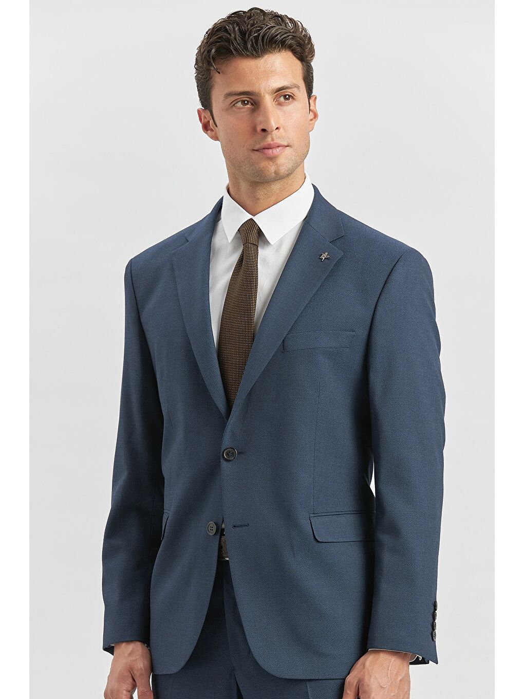 Lacivert Kendinden Mono Yaka 2 Düğme 4 Drop Comfort Fit Classic Takım Elbise 1001240181-1