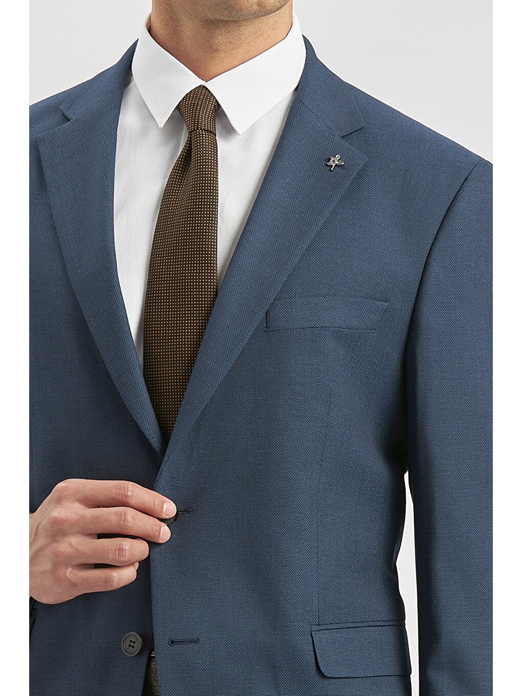 Lacivert Kendinden Mono Yaka 2 Düğme 4 Drop Comfort Fit Classic Takım Elbise 1001240181-2