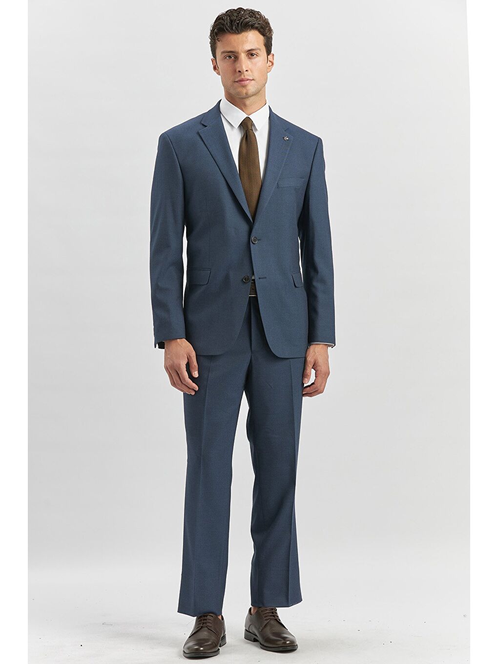 Lacivert Kendinden Mono Yaka 2 Düğme 4 Drop Comfort Fit Classic Takım Elbise 1001240181-4