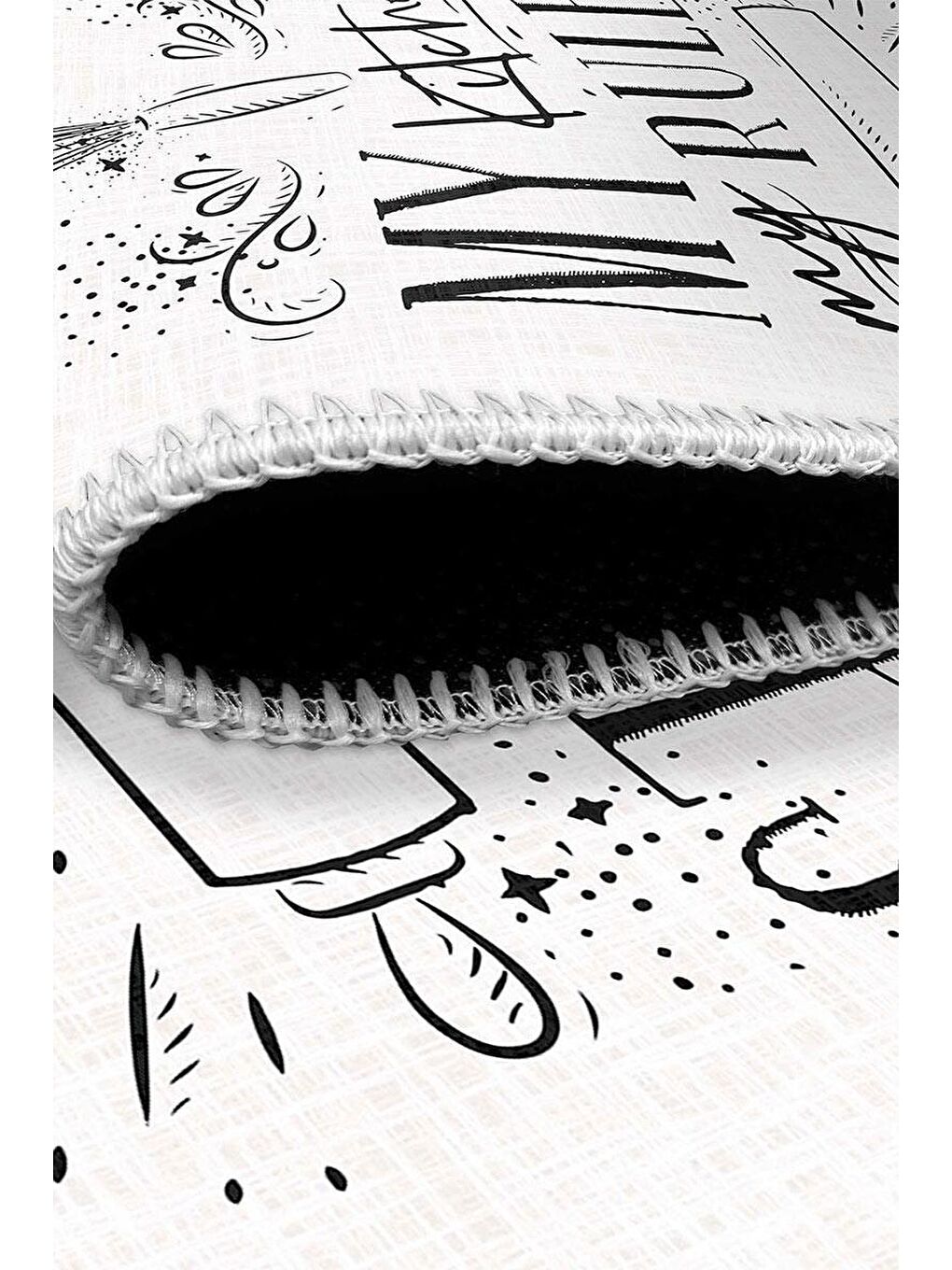 Beyaz Premium Kalite, Pamuk ve Kaydırmaz Taban, Yıkanabilir, Mutfak Halısı  160 x 230 cm-4