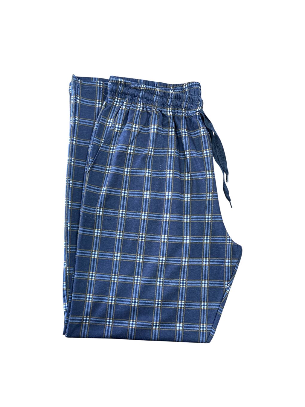 Bej Erkek Ekose %100 Pamuk Yüksek Kalite Rahat Büyük Beden Pijama Altı-3