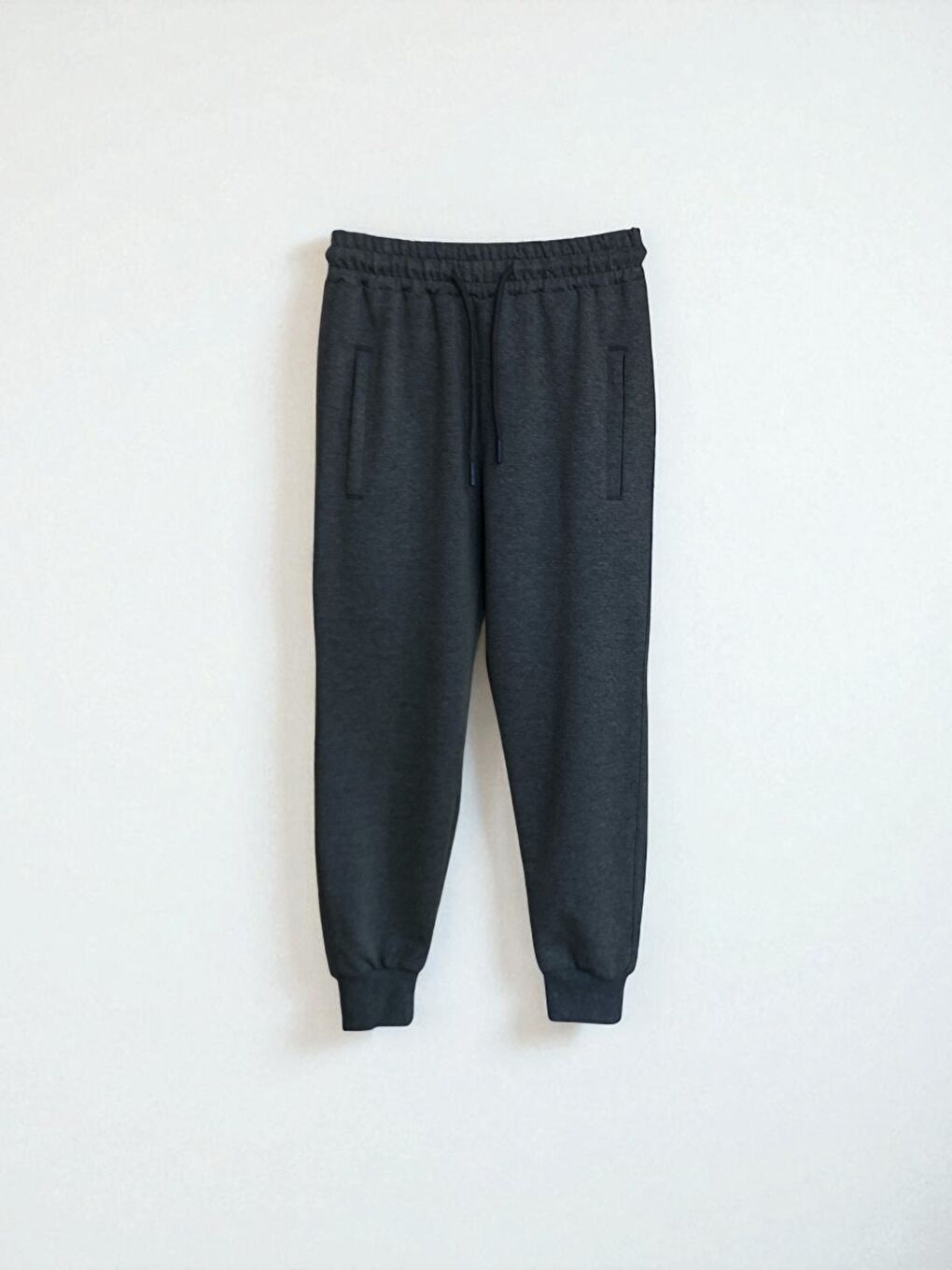 Gri Erkek Çocuk Pamuklu Fermuarlı Cepli Manşetli Yüksek Kalite Eşofman Altı