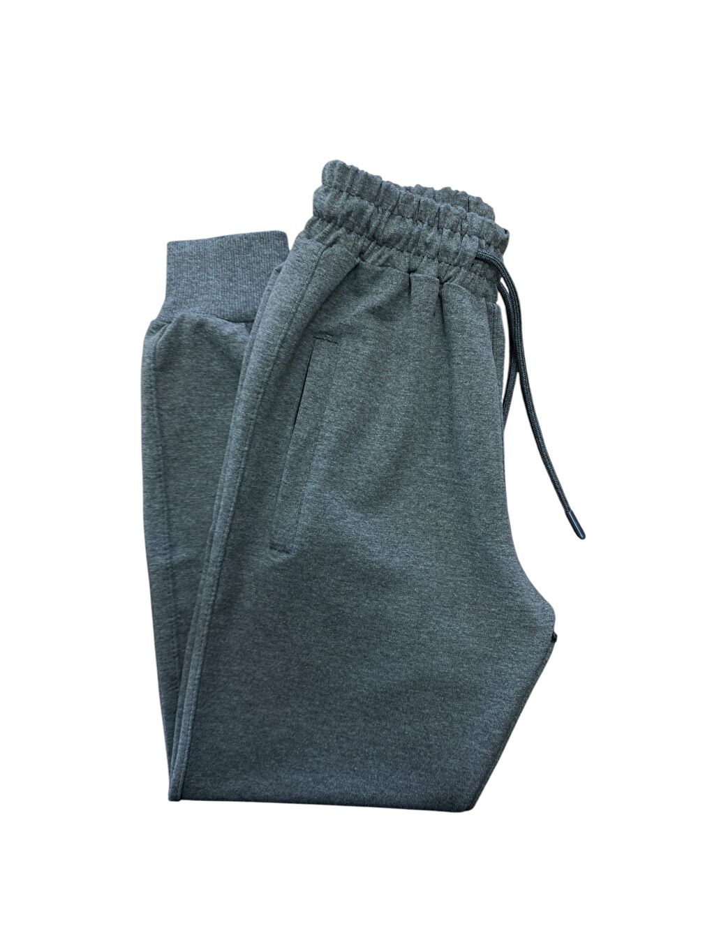 Gri Erkek Çocuk Pamuklu Fermuarlı Cepli Manşetli Yüksek Kalite Eşofman Altı-1