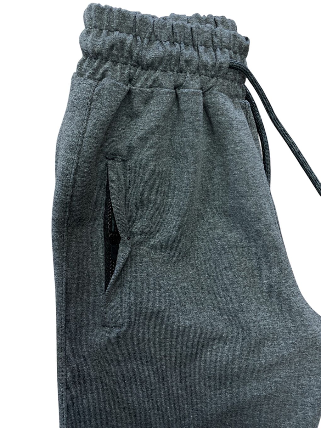 Gri Erkek Çocuk Pamuklu Fermuarlı Cepli Manşetli Yüksek Kalite Eşofman Altı-3