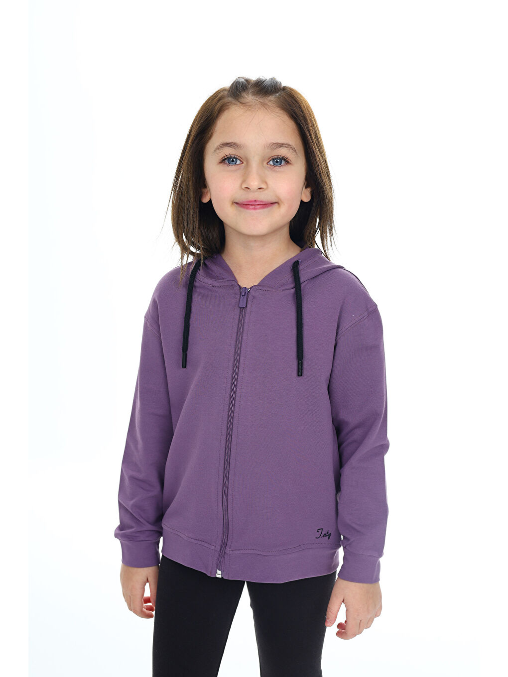 Mor Kız Çocuk Nakışlı Hırka