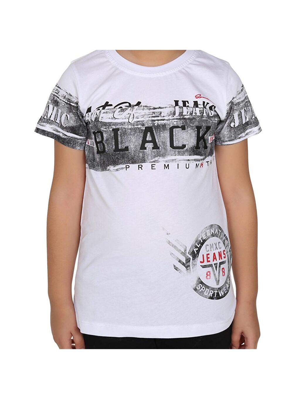 Toontoykids Beyaz Erkek Çocuk T-Shirt Black Baskılı - 1