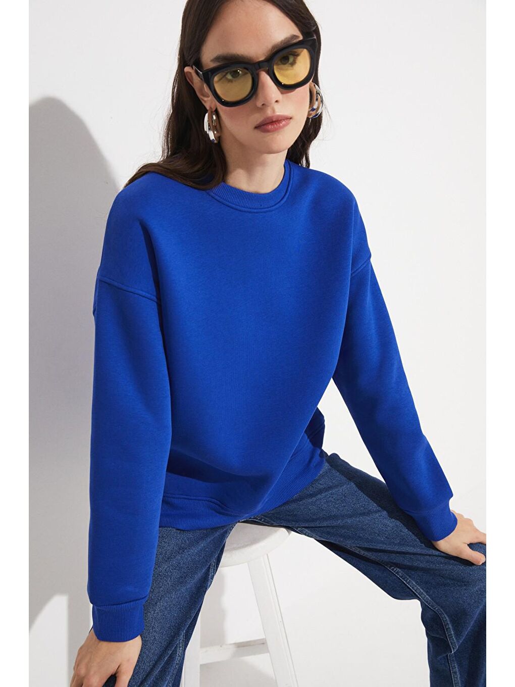 June Saks Bisiklet Yaka Basic Sweatshirt - 3