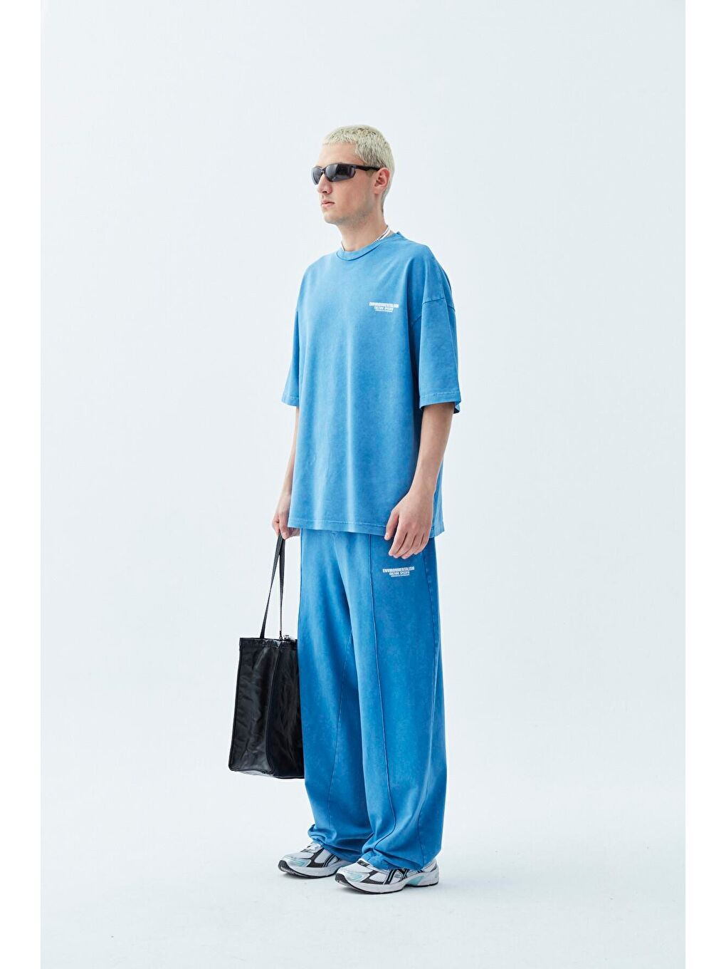 Oversize Washed Takım İndigo-1