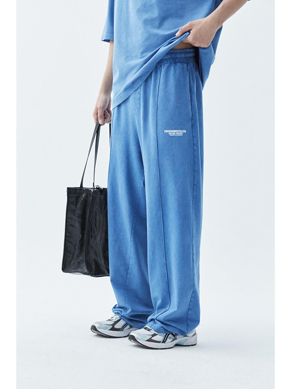 Oversize Washed Takım İndigo-2