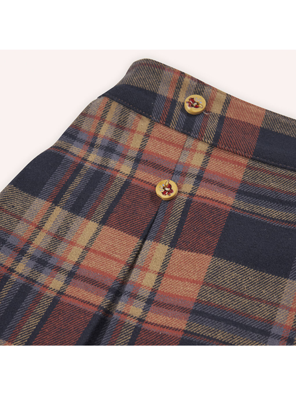 Lacivert Kız Çocuk Ekose Desenli Şort Etek-5