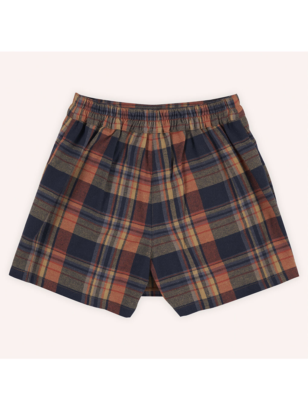 Lacivert Kız Çocuk Ekose Desenli Şort Etek-6