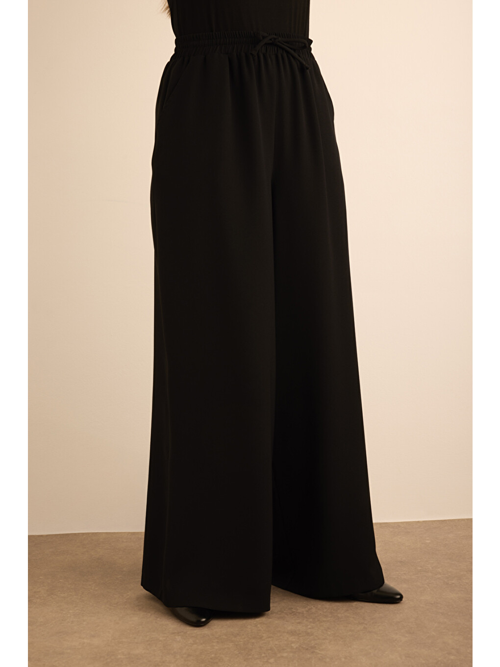 Siyah Krep Pantolon Etek-3