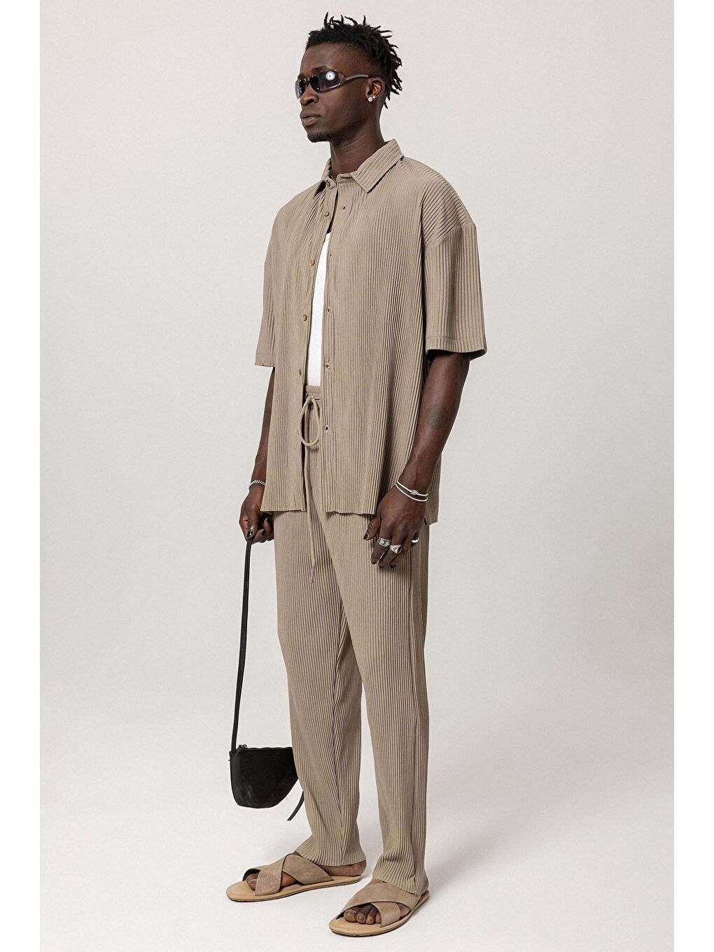 Bej Basic Oversize Ottoman Takım Vizon-1