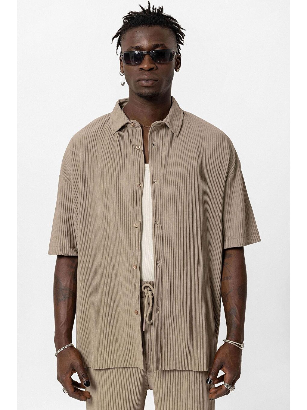 Bej Basic Oversize Ottoman Takım Vizon-3