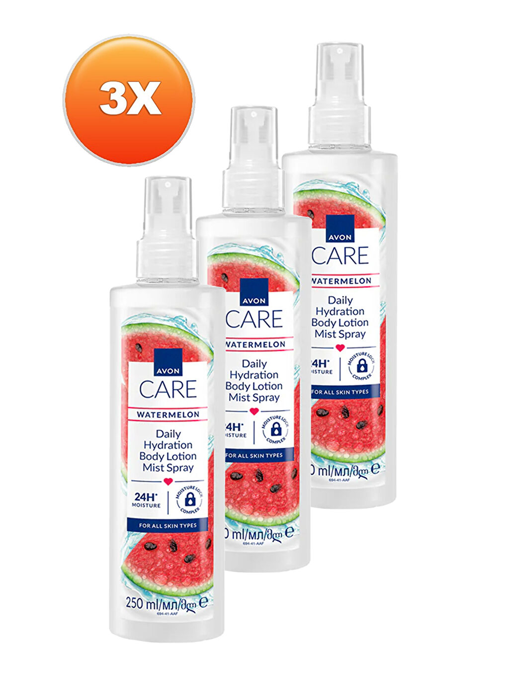 AVON Care Watermelon Karpuz Kokulu Nemlendirci Vücut Losyon Spreyi 250 Ml. Üçlü Set - 1