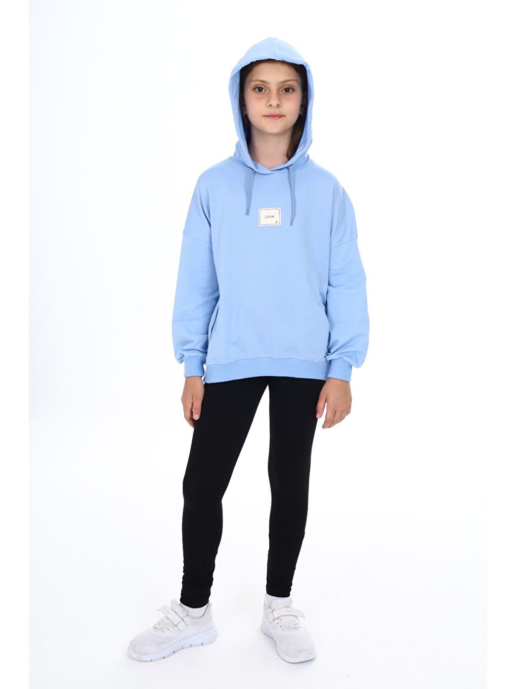 Mavi Kız Çocuk Armalı Taytlı Takım-1