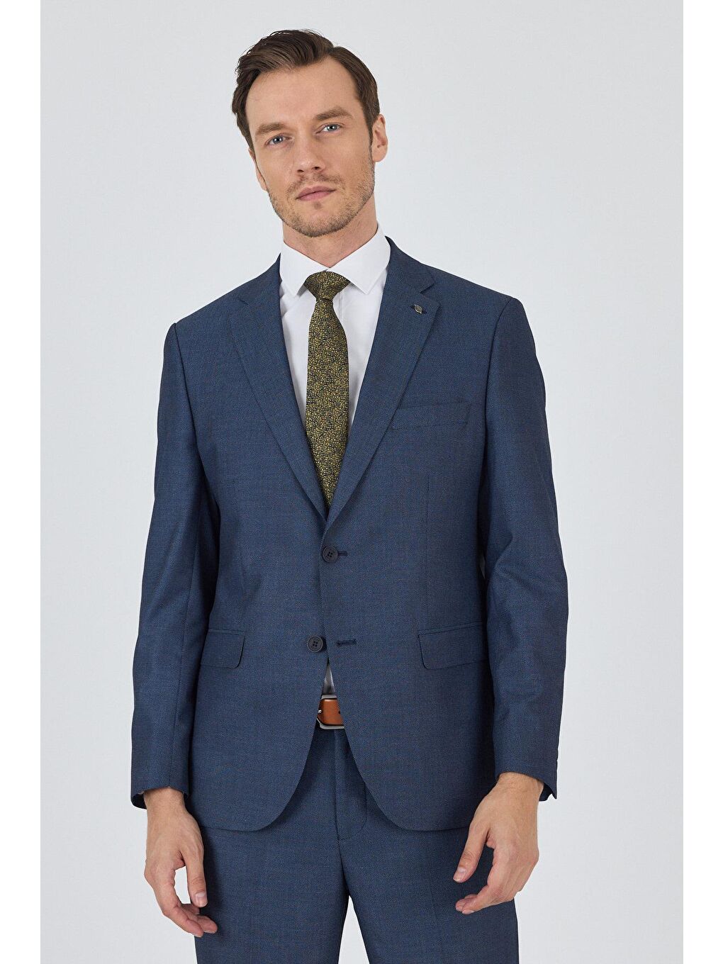 Lacivert Mono Yaka Esnek 6 Drop Comfort Fit Classic Takım Elbise 1001250152-2