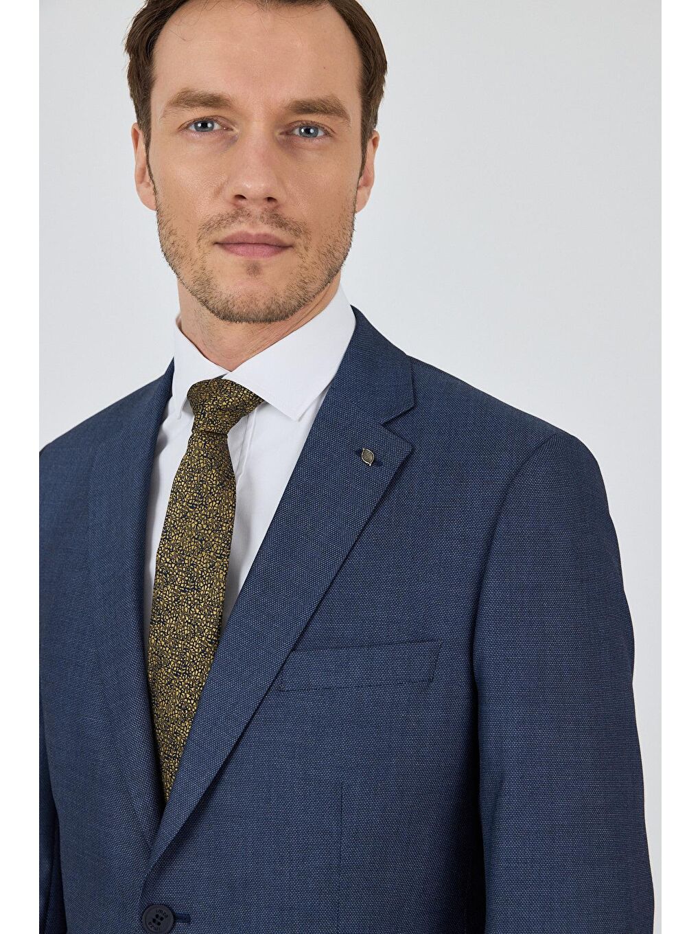 Lacivert Mono Yaka Esnek 6 Drop Comfort Fit Classic Takım Elbise 1001250152-3